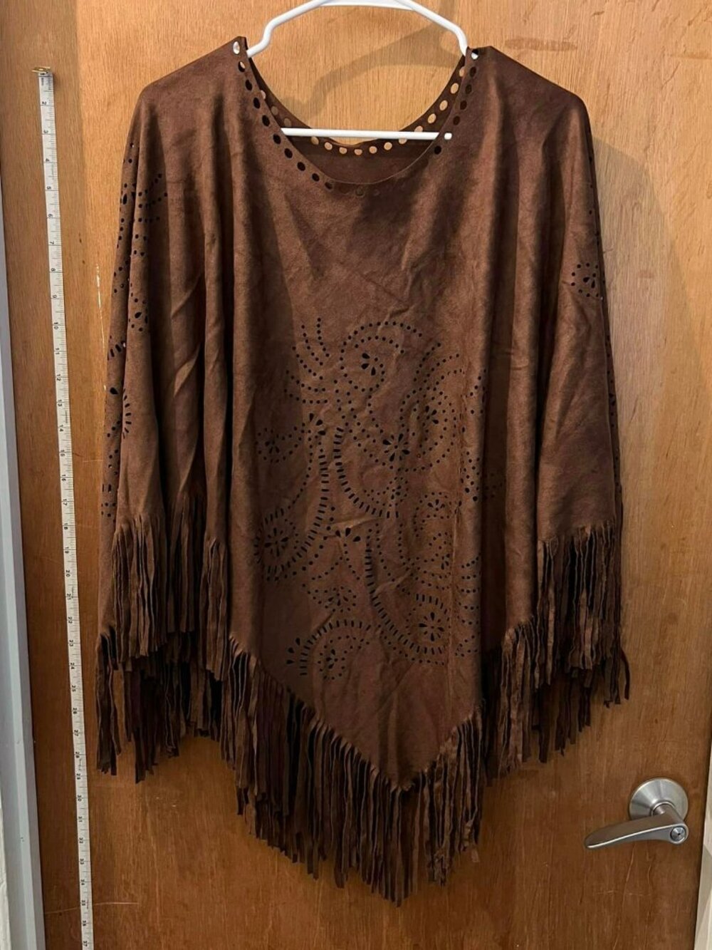 🐻OSFA - Cato - Brown Faux Suede Poncho